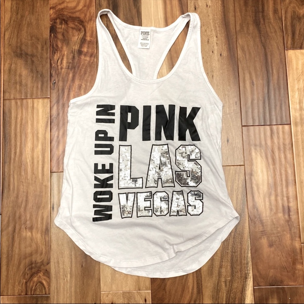 PINK Sequin Tank Top